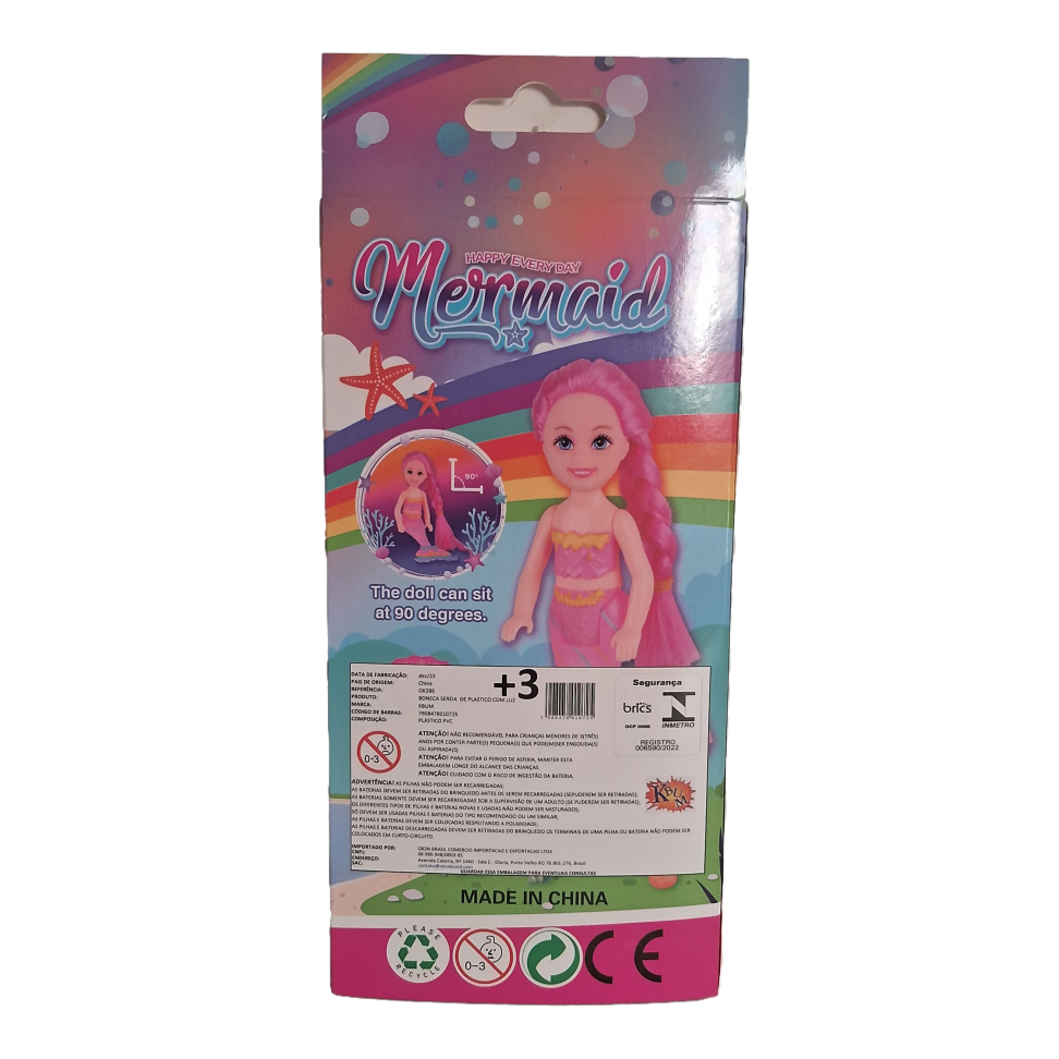 Boneca Pequena Sereia Cores Variados Brinquedo De Banho - #4