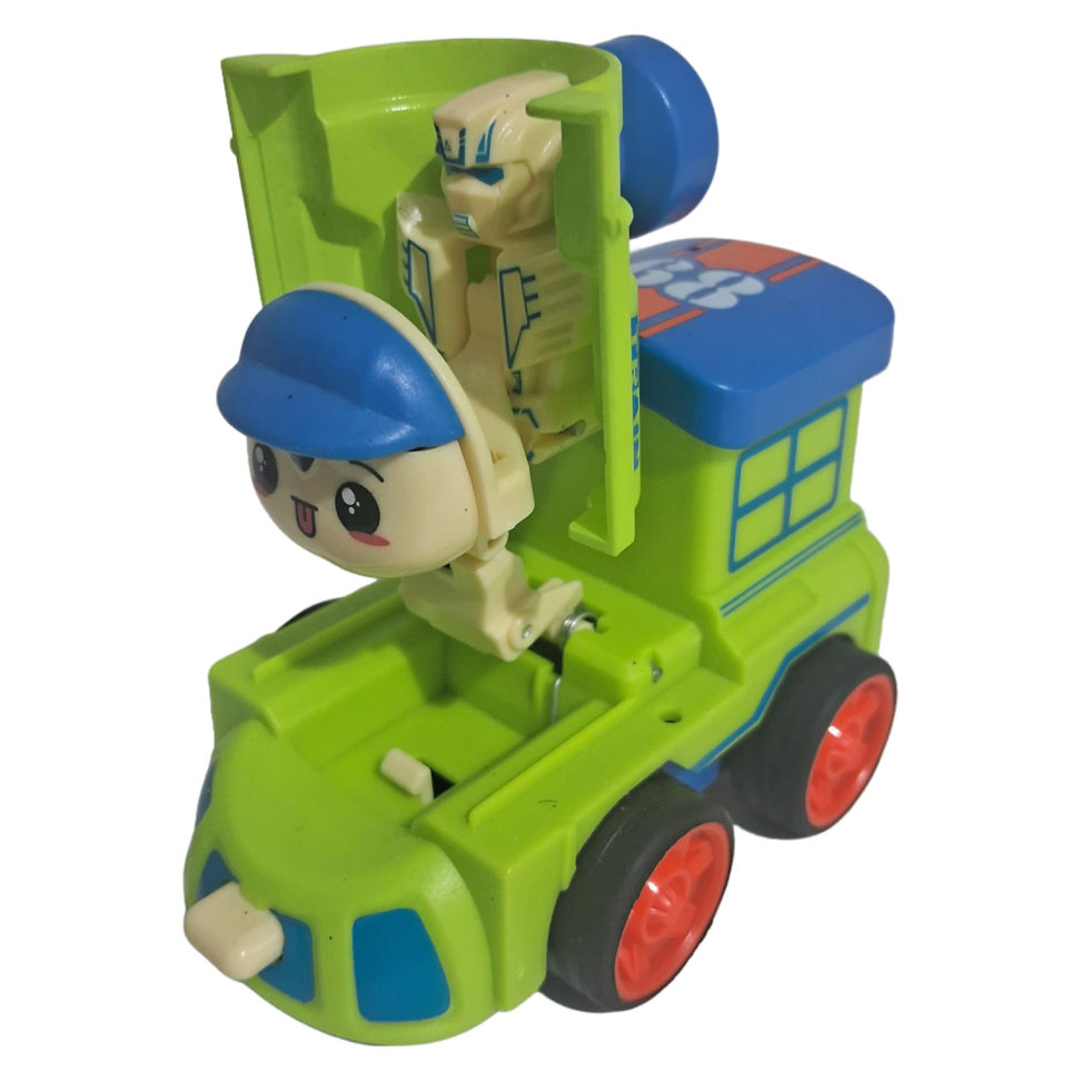 Mini Carrinho Fricção Modelo Trem Transformer Robô Animado Unitário