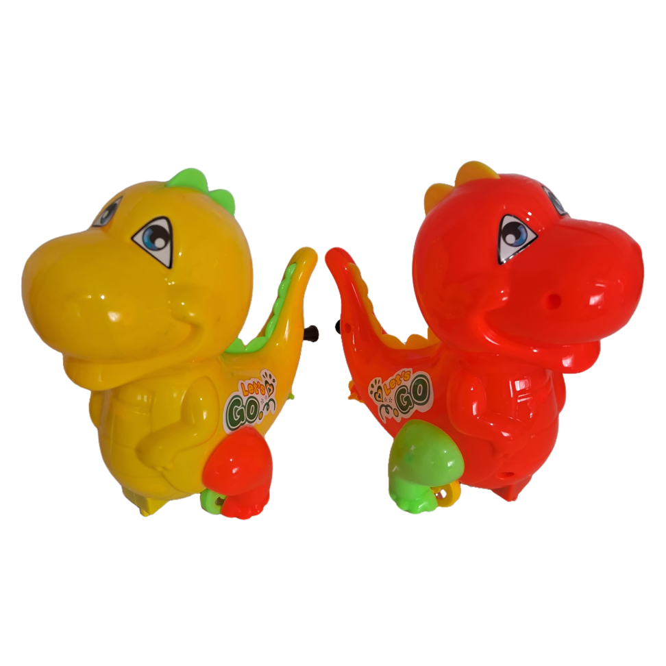 Dinossauro Plástico à Corda com Sino Color