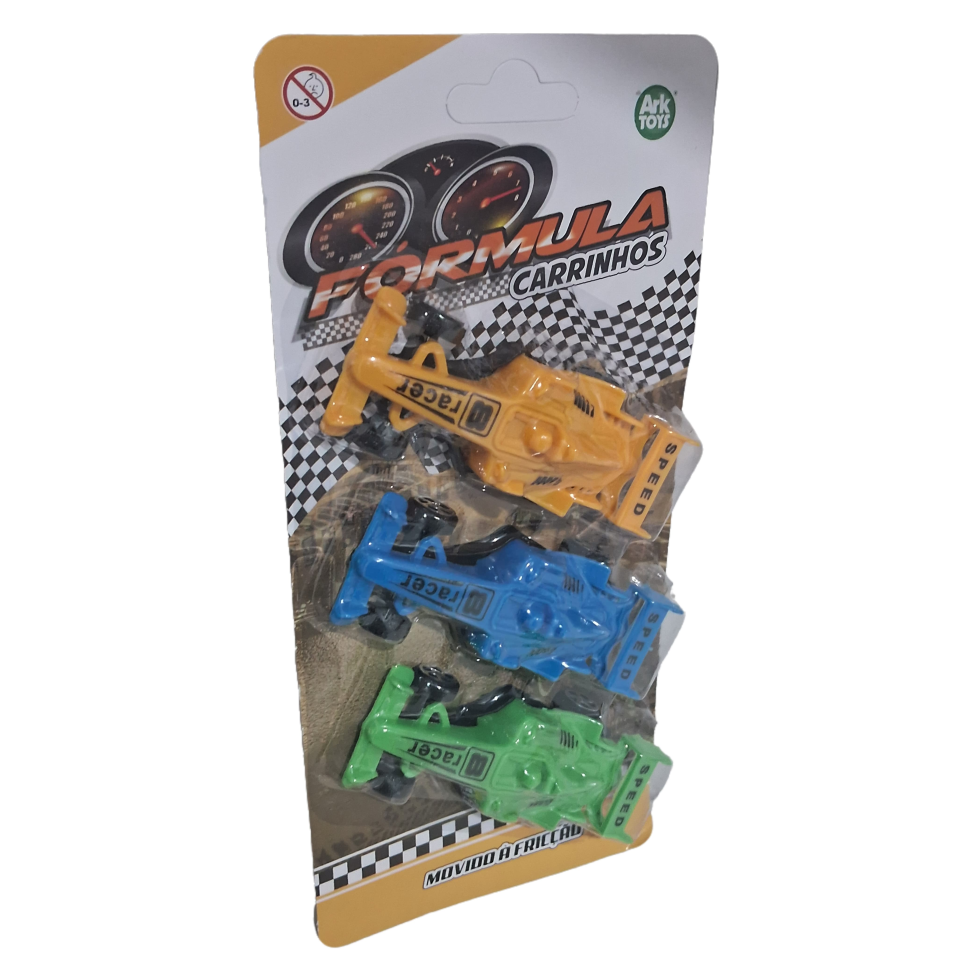 Carrinho Movido á Fricção 3 Peças Fórmula Color