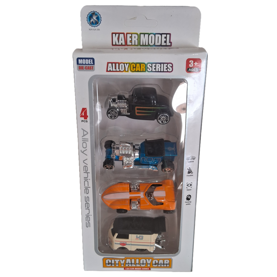 Carrinhos City Alloy Car Pack 4 Carros - Diversos Modelos - Mattel - Original - 1:64