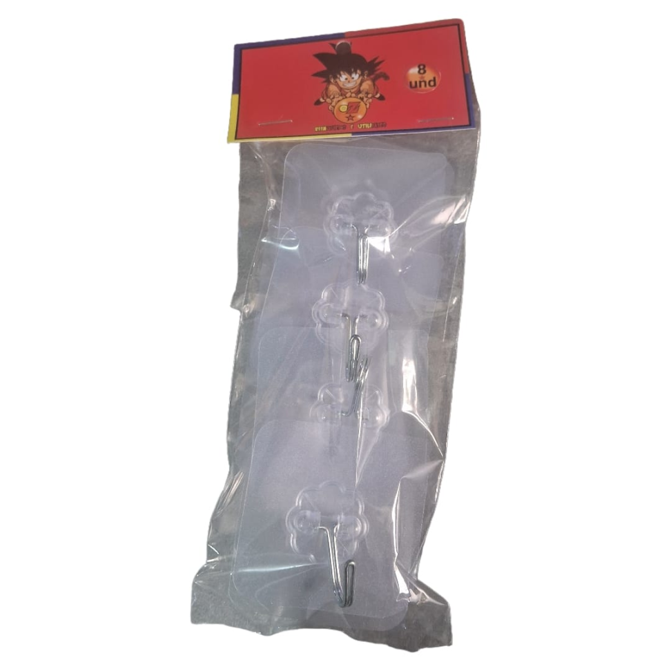 Kit 8 ganchos adesivo inox suporte parede super aderĂȘncia
