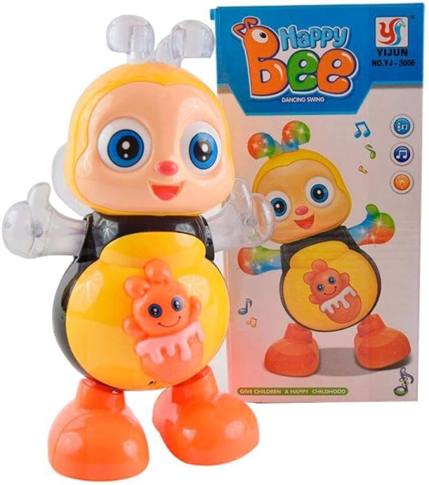 Abelha Dançante Brinquedo Musical Anda Dança Mexe Luz E Som