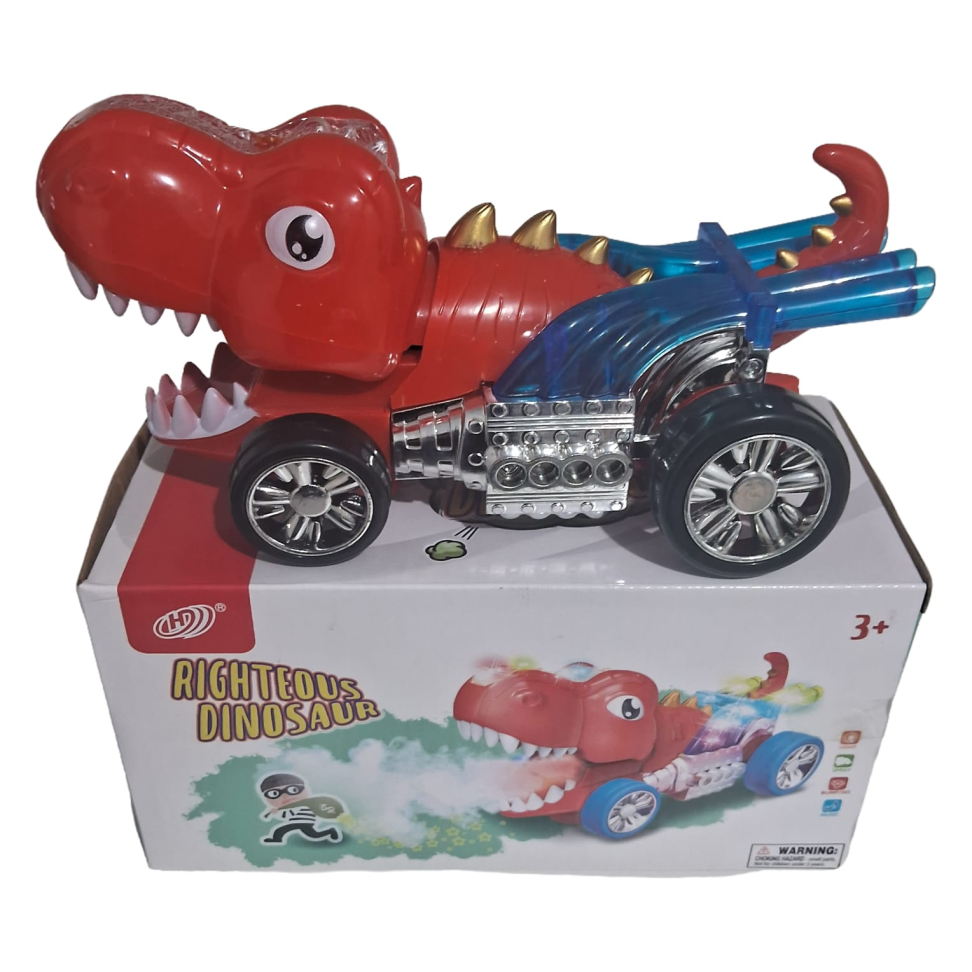Carro Dino c/ Som E Luz Bate E Volta Carrinho Dinossauro