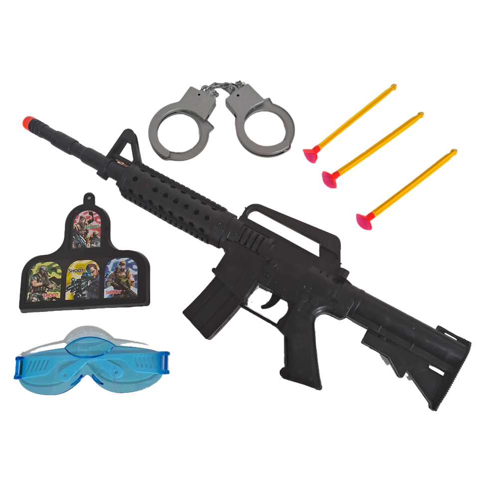 Rifle de Plástico Lança Dardos 49cm 7 Peças