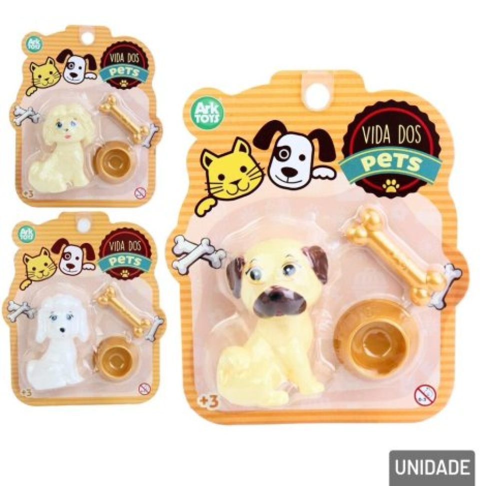 KIT Pets de Plástico 3 Peças Dogs Sortidos