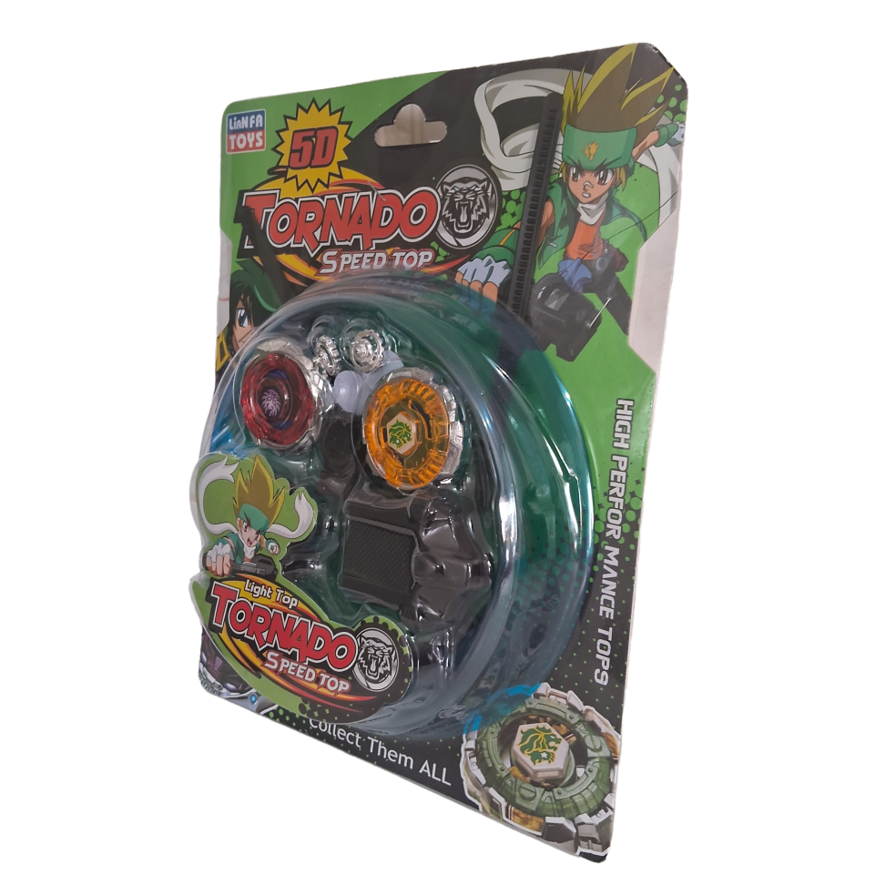 Brinquedo 2 BayBlade Piões Tornado Speed Top + 1 Arena + 2 Lançador - #3