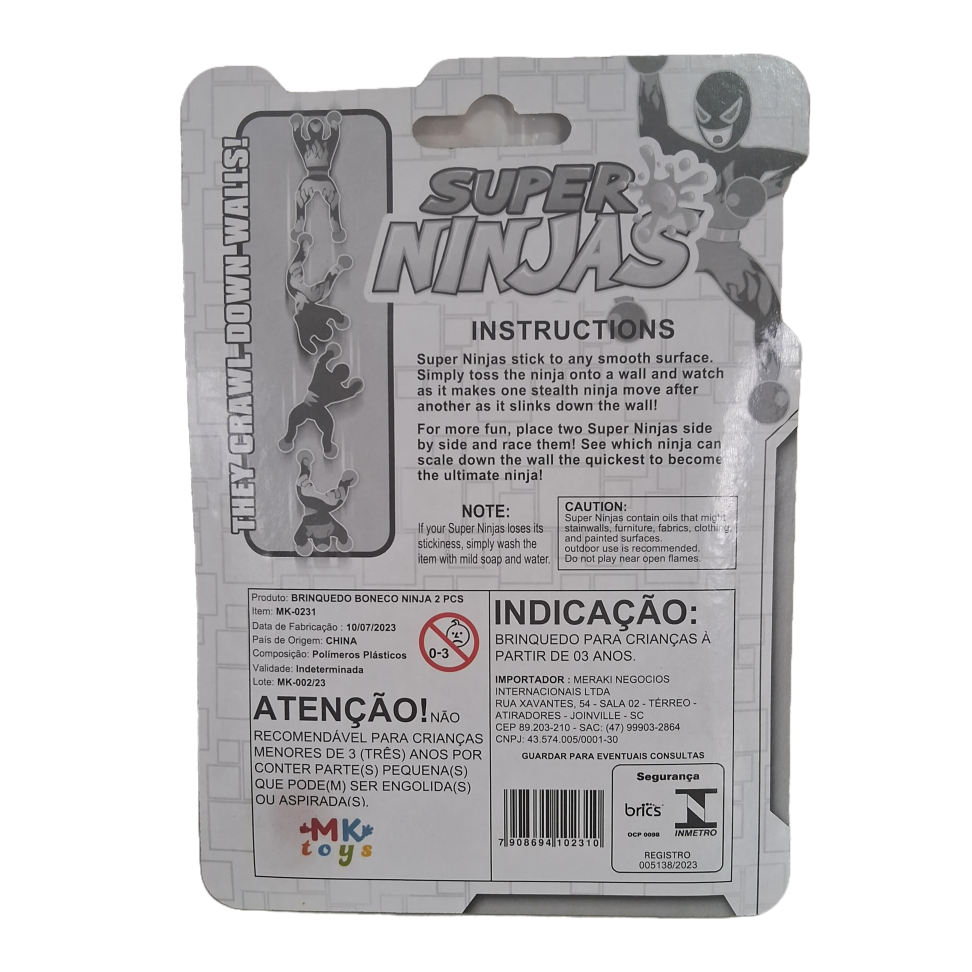 2 Bonecos Super Ninja Cartela Gruda Na Parede Ou Vidro - #1