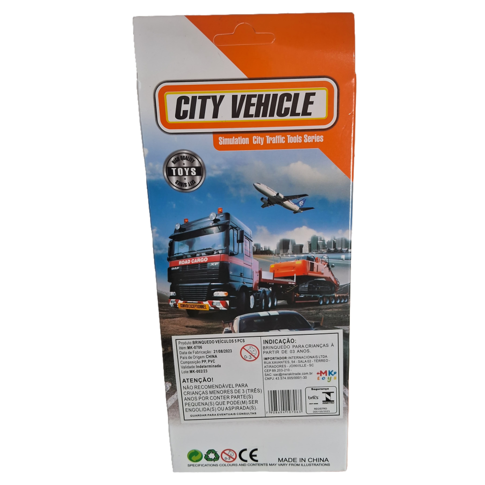 Carrinhos City Vehicle Pack 5 Carros - Diversos Modelos - Mattel - Original - 1:64 - #4