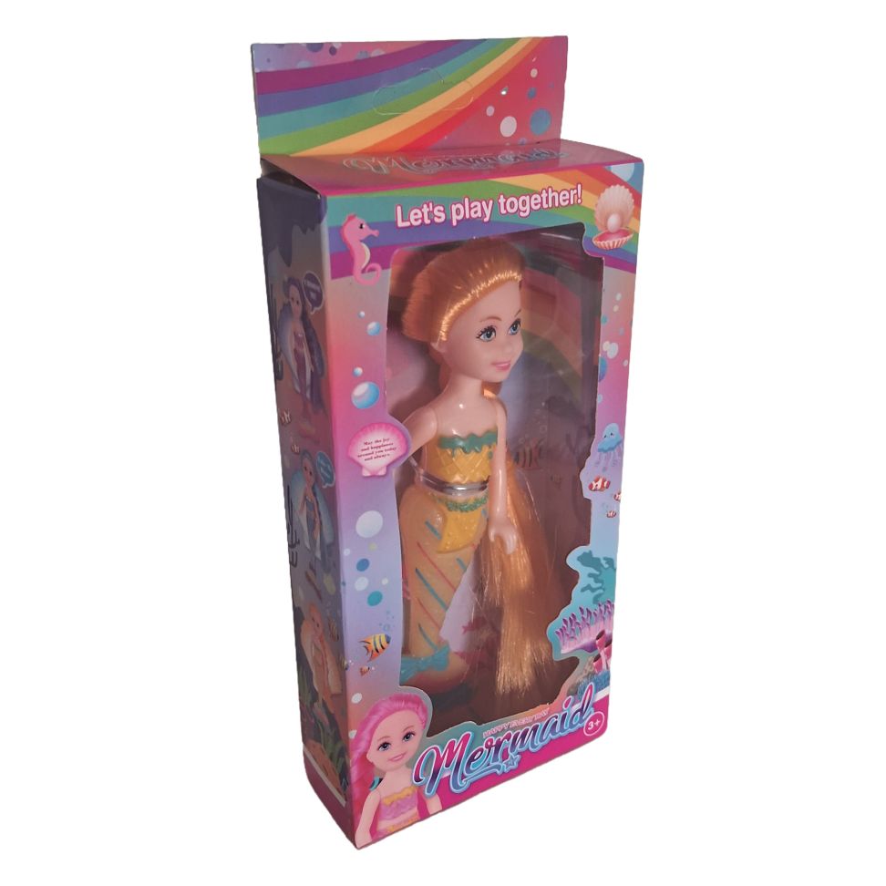 Boneca Pequena Sereia Cores Variados Brinquedo De Banho