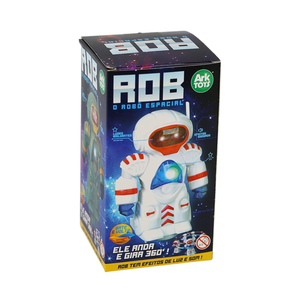 Robô à Pilha Bate e Volta com LUZ e SOM Rob