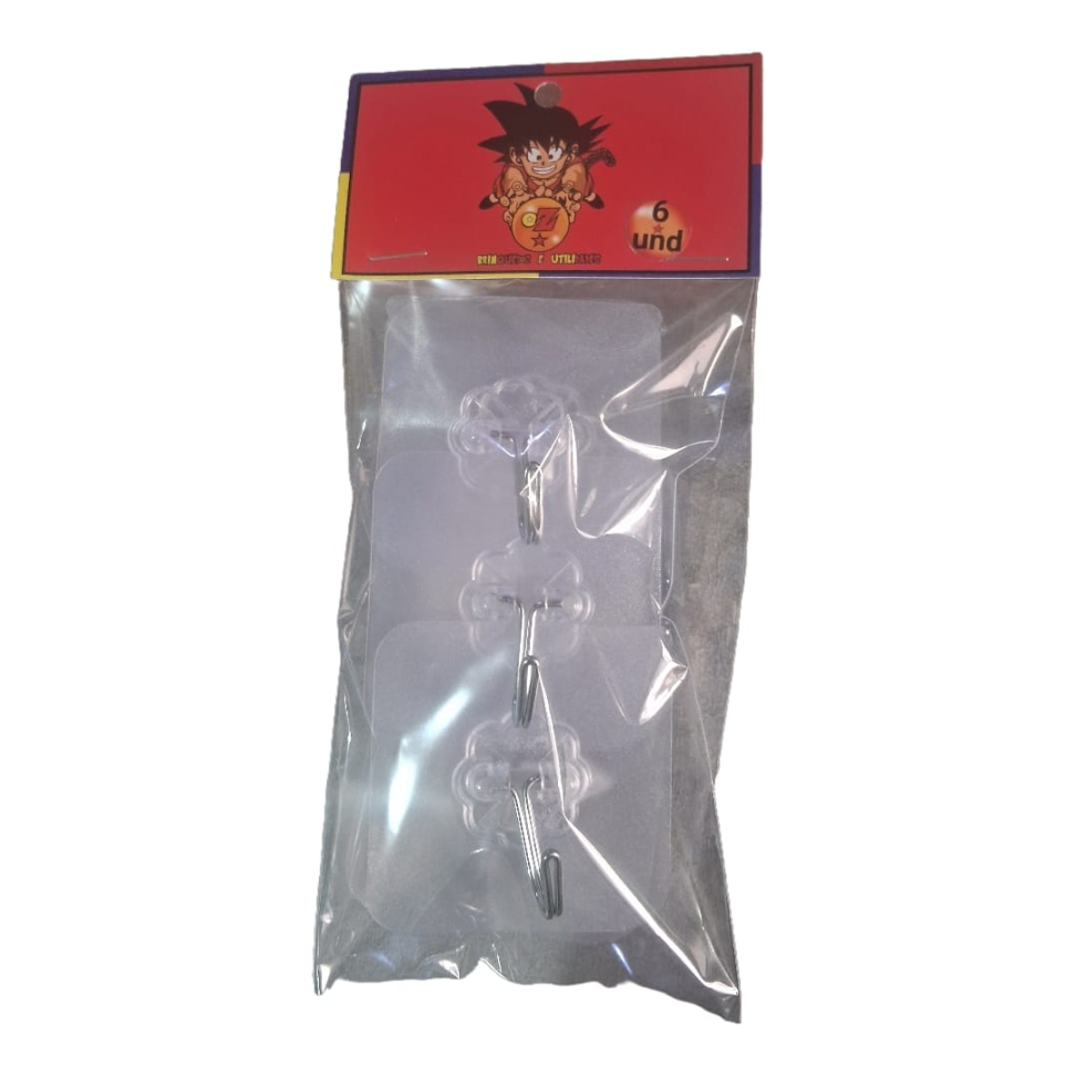 Kit 6 ganchos adesivo inox suporte parede super aderência - #1