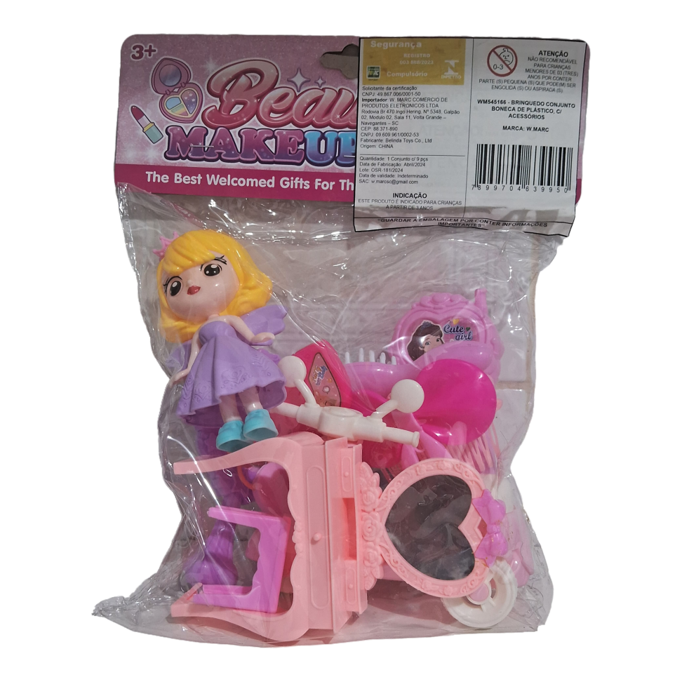 Mini Boneca Motinha Com Vários Acessórios Plástico Sortidos