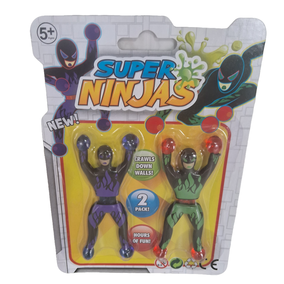2 Bonecos Super Ninja Cartela Gruda Na Parede Ou Vidro - #1