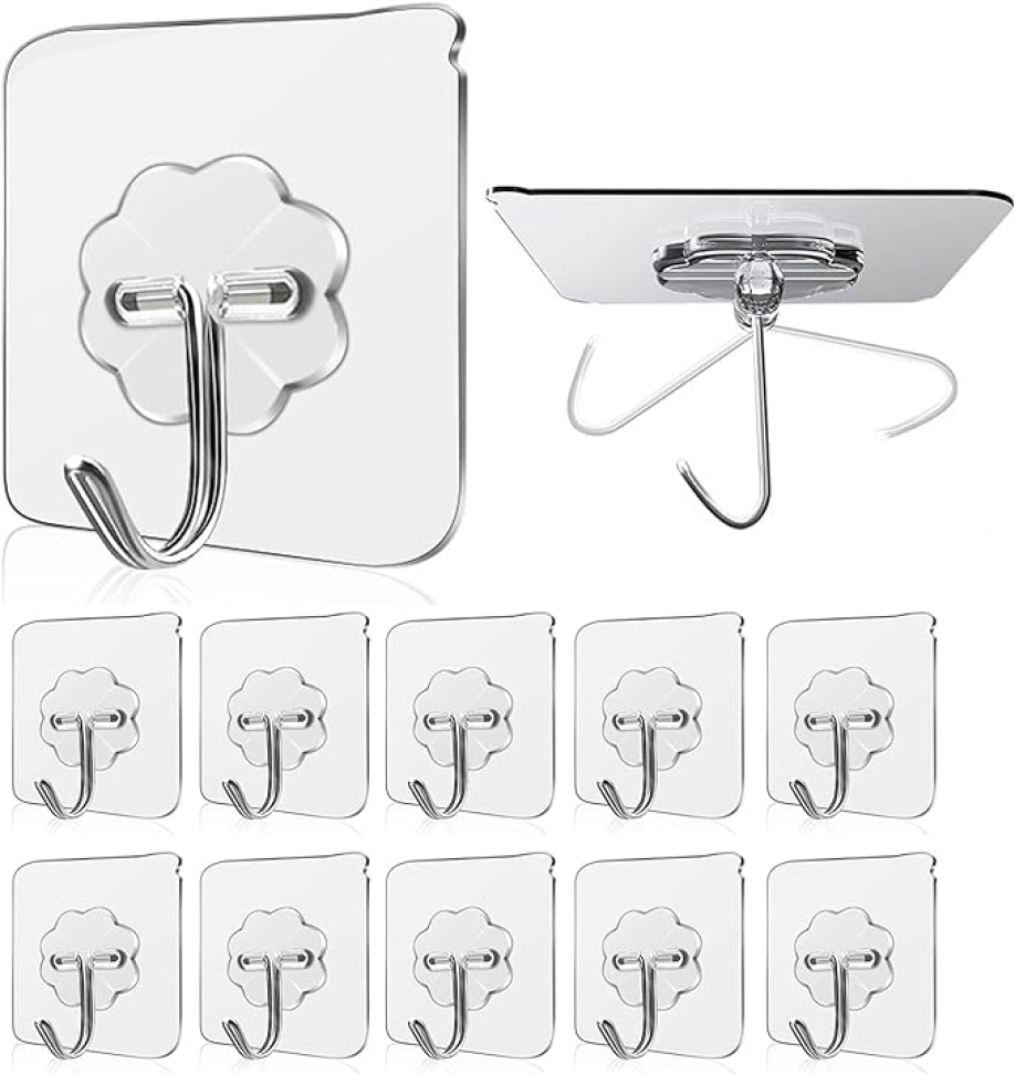 Kit 4 ganchos adesivo inox suporte parede super aderĂȘncia