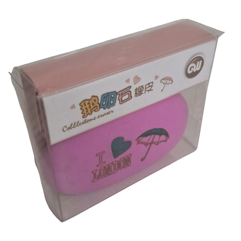 Borrachas criativas fofas em forma de seixos da série Eraser-HR-01417-4 cores selecionadas aleatoriamente