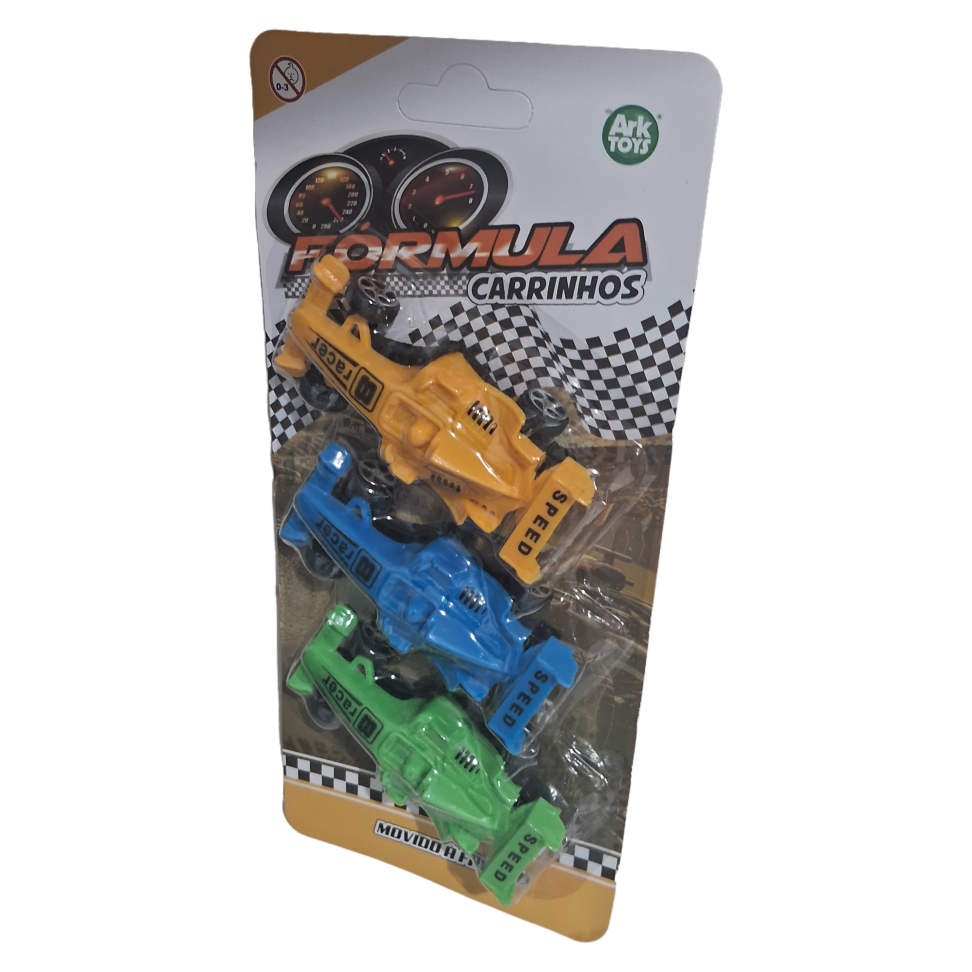 Carrinho Movido á Fricção 3 Peças Fórmula Color