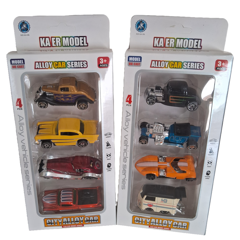 Carrinhos City Alloy Car Pack 4 Carros - Diversos Modelos - Mattel - Original - 1:64