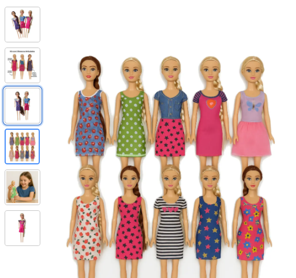 Boneca Princesa Bela Cabelo Trança Brinquedo Criança