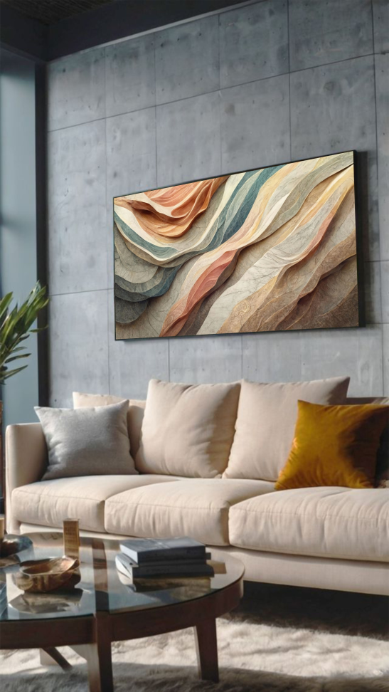 Quadro abstrato com arte em texturas 3d - #2