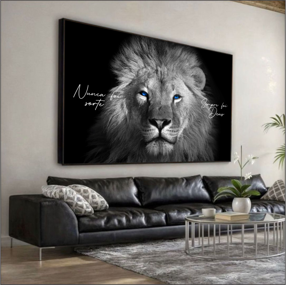 Quadro único leão com nunca foi sorte, sempre foi Deus - #2