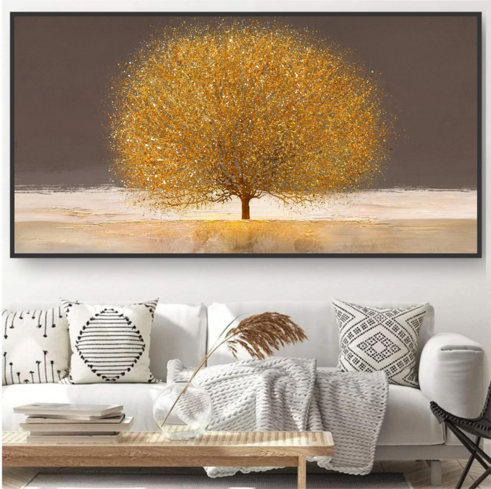 Quadro árvore da prosperidade dourado - #1