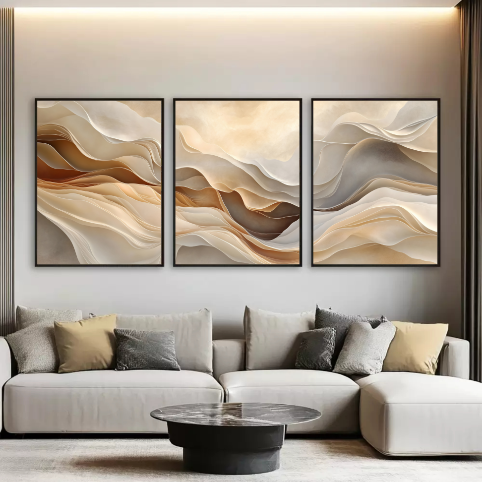 Trio de quadros Movimento Orgânico - #2