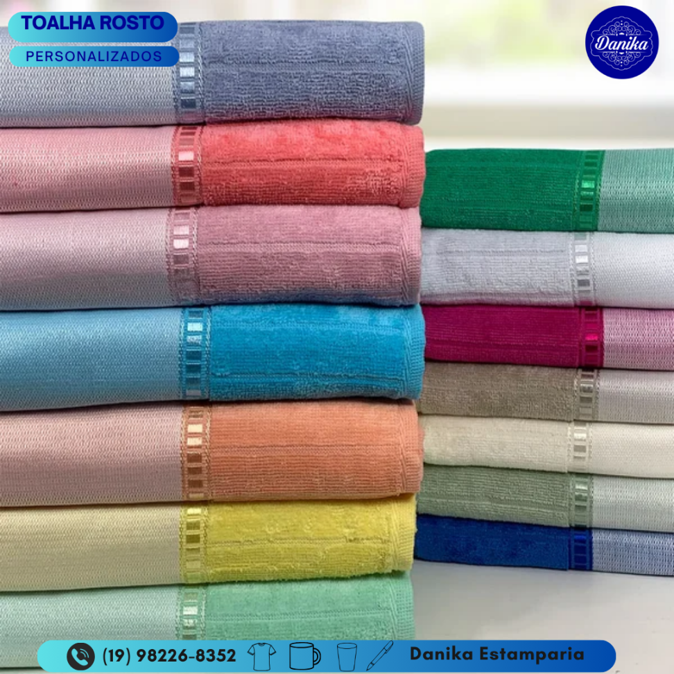 TOALHA DE ROSTO FELPUDA - SUA MARCA OU NOME - #1