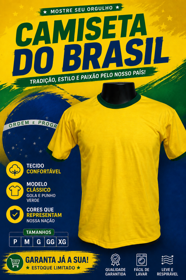 CAMISETA DO BRASIL COPA DO MUNDO