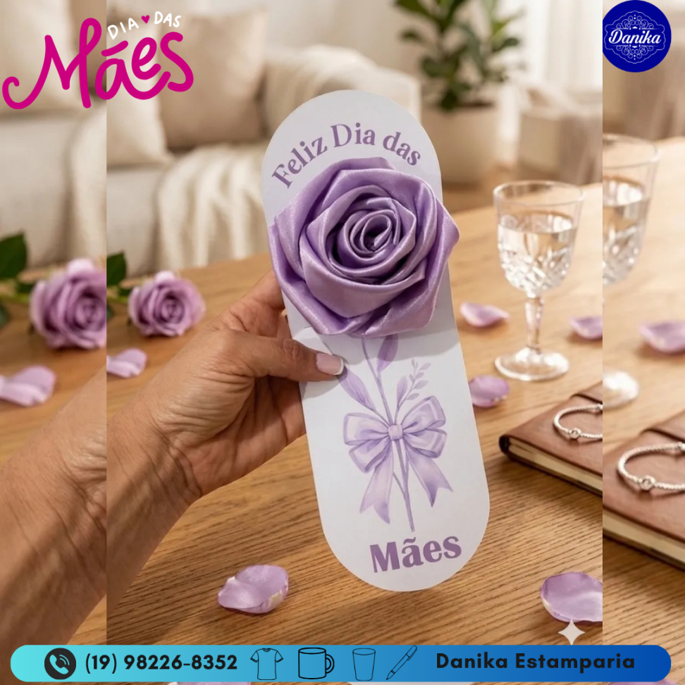 CARD ROSA COM TOUCA CETIM - #3