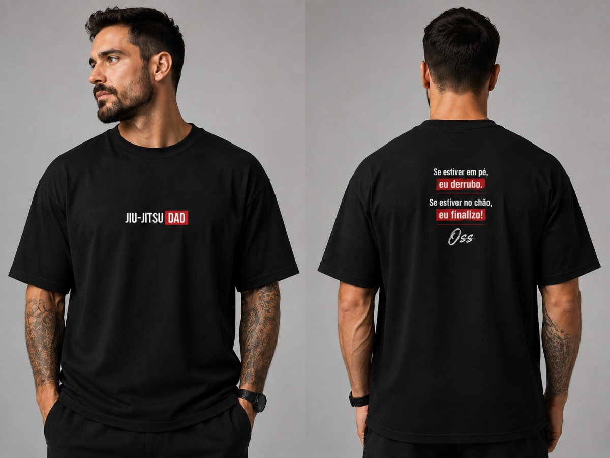 CAMSETA ALGODÃO  PRETA JIU -JITSU DAD