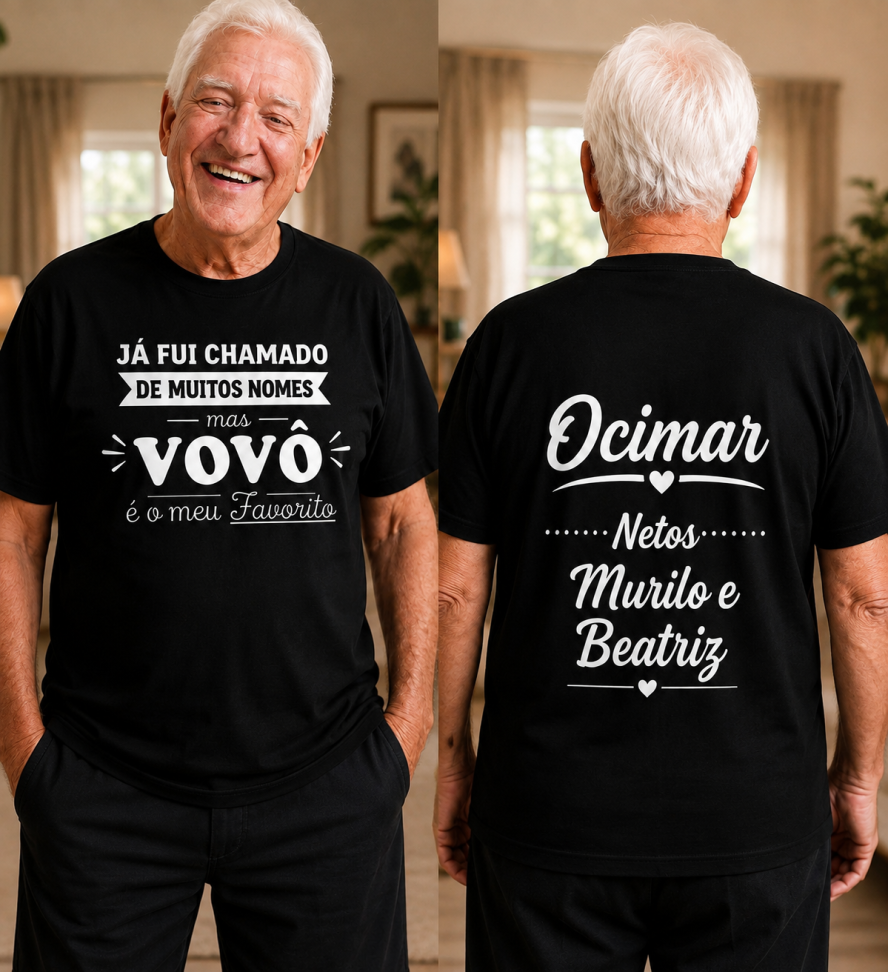 CAMSETA ALGODÃO  PRETA AVÔ