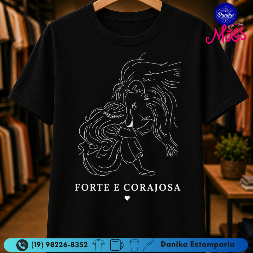 CAMISETA ALGODÃO - FORTE E CORAJOSA LEÃO - #2