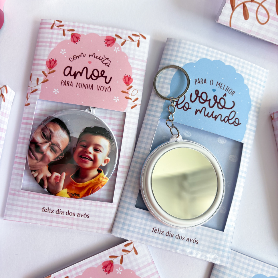 Chaveiro Personalizado com espelho Dia dos avós