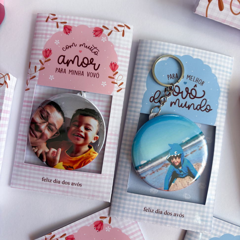 Chaveiro Personalizado com espelho Dia dos avós