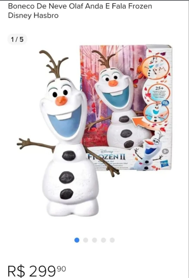Olaf Frozen anda e fala Hasbro