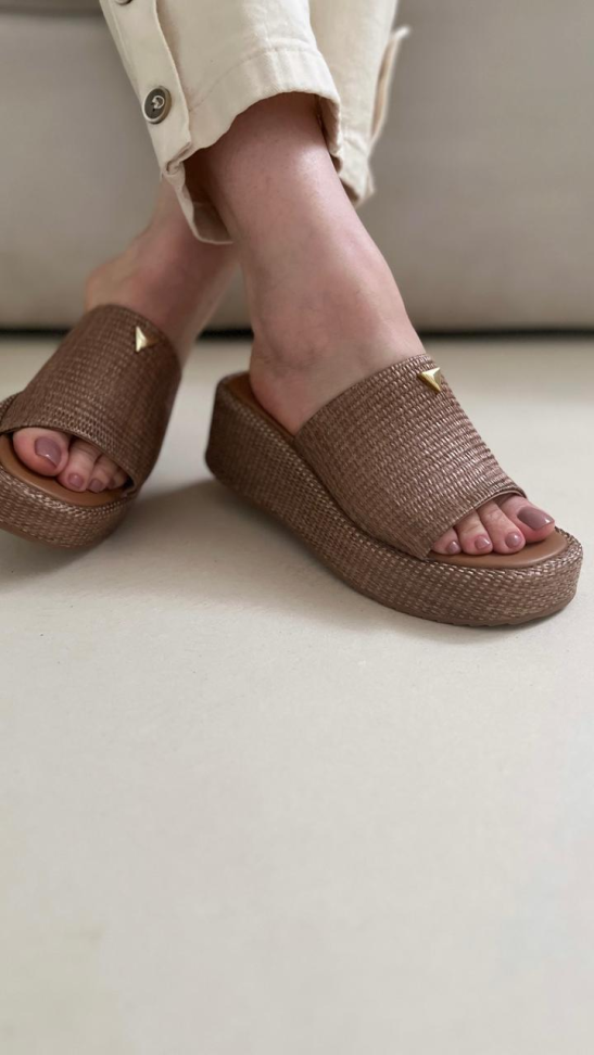 Tamanco baixo capuccino couro R$356,00 - #2