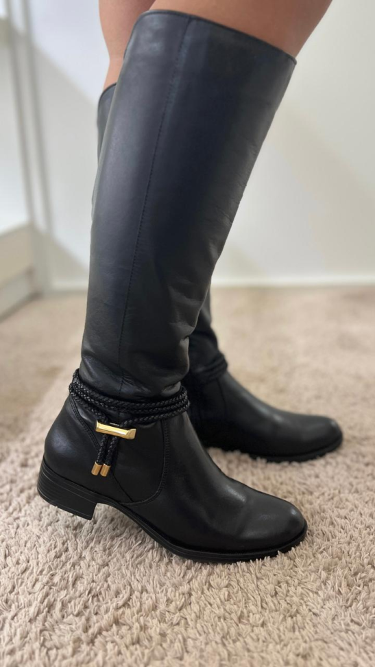 Bota montaria preta trança couro R$648,00 - #2