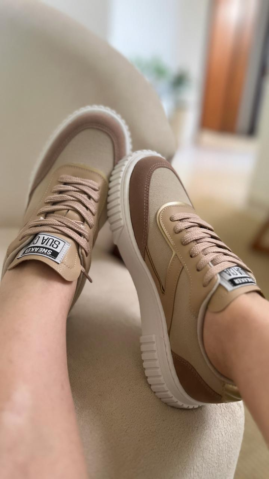 Tênis caixa alta bege areia R$208,00 - #2