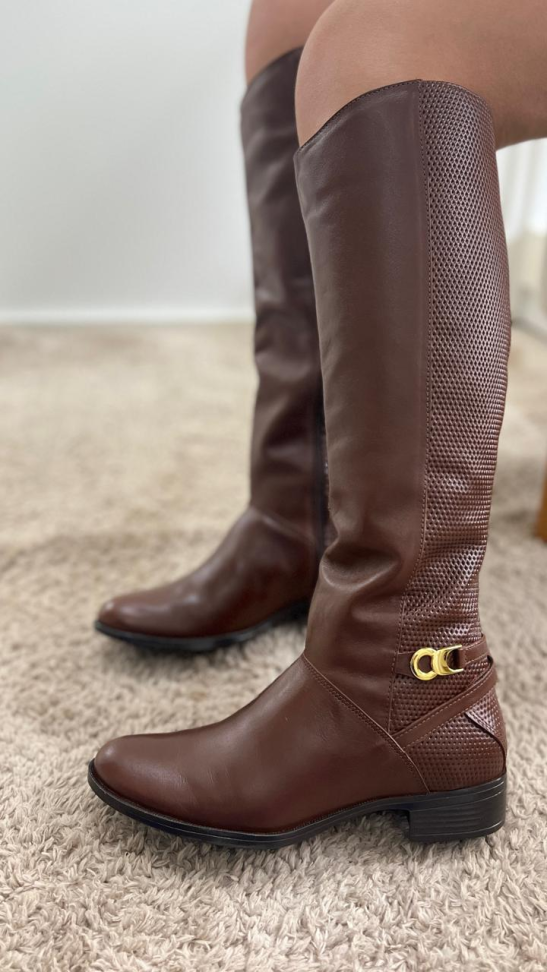 Bota montaria caramelo detalhe ouro R$648,00 - #2