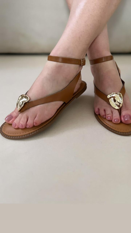 Rasteira esfera ouro R$116,00 - #3