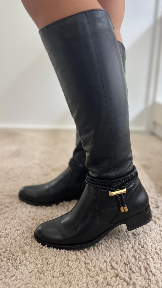 Bota montaria preta trança couro R$648,00 - #3