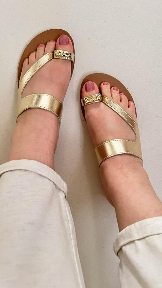 Chinelo ouro detalhe ouro dedo R$116,00 - #2