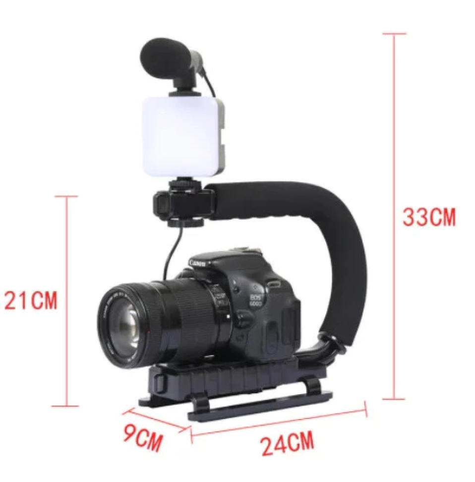 Kit Estabilizador De Celular e Câmera Com Microfone e Iluminação Gravação de Vídeo - #3