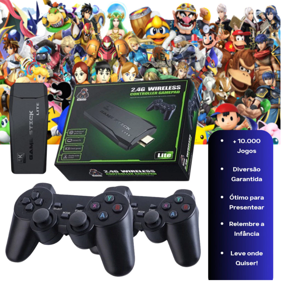 Video Game Stick 10 mil Jogos Retrô Antigo 4K Controle Sem Fio Portátil Original Presente - #4