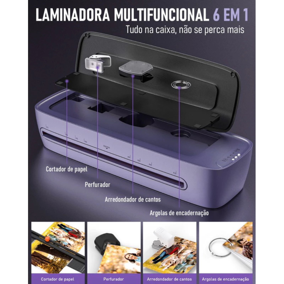 Plastificadora Laminadora A4 E A3 Quente/tria Para Escritório - #1