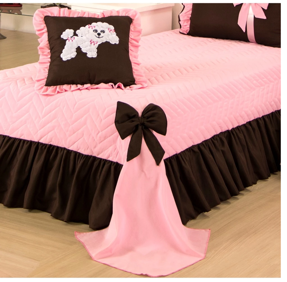 Kit Jogo Para Quarto De Menina Colcha Infantil Cobre Leito Solteiro Meg + Cortina 4 Peças - #2