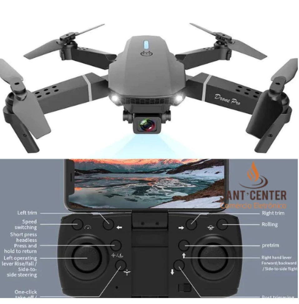 Drone 4K Professinal Com 1080P Grande angular HD Câmera Dobrável E88 Brinquedos Adultos Crianças - #3