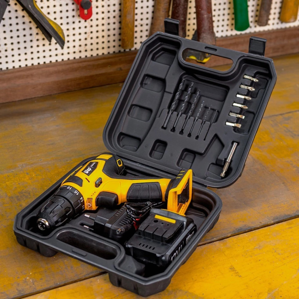 Furadeira Parafusadeira 3/8" a bateria 12V com kit de brocas e bits - BPF 12K3 - Wap - #4