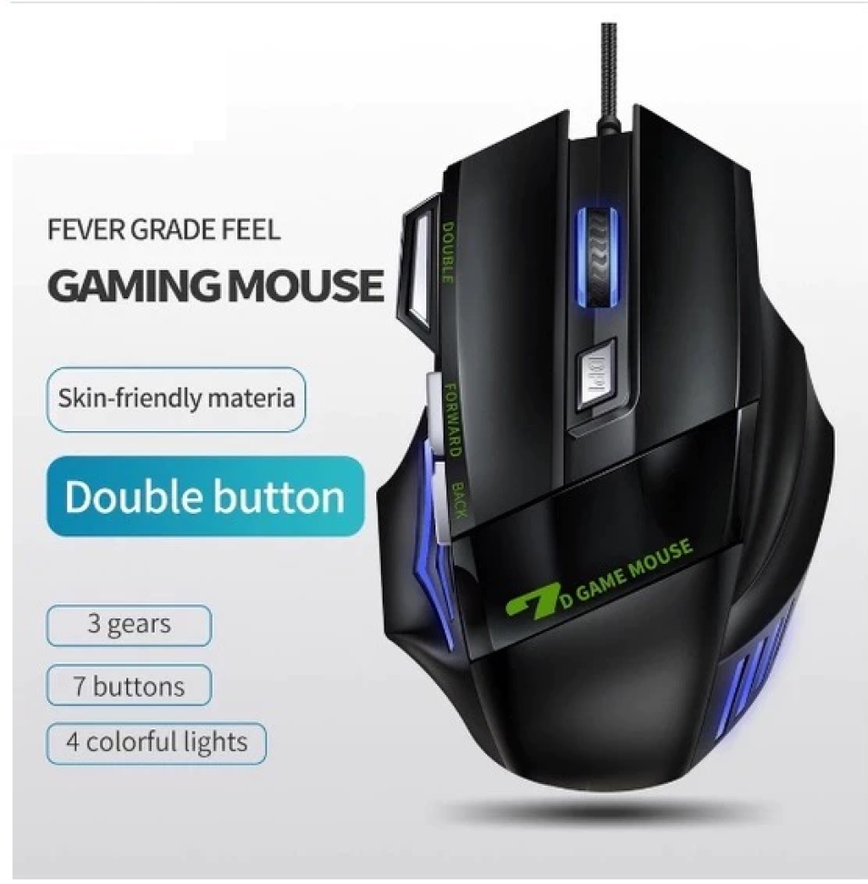 Mouse Gamer Laser X7 3200dpi Led Rgb Usb 7 Botões Profissional Original - #2